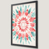 Red and Green Leaf Motif Art Poster for Modern Living