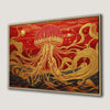 Red and Yellow Abstract Jellyfish Canvas Print Ocean Art