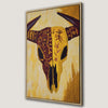 Red and Yellow Bull Skull Canvas Print with Ethnic Pattern