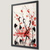 Red Crowned Cranes and Cherry Blossoms Art Poster for Home Decor