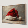 Red White Santa Claus Hat Canvas Print Christmas Art