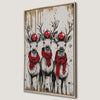 Reindeer Trio Canvas Print Rustic Christmas Wall Art