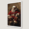 Resting Santa Claus Portrait Art Poster for Christmas Decor