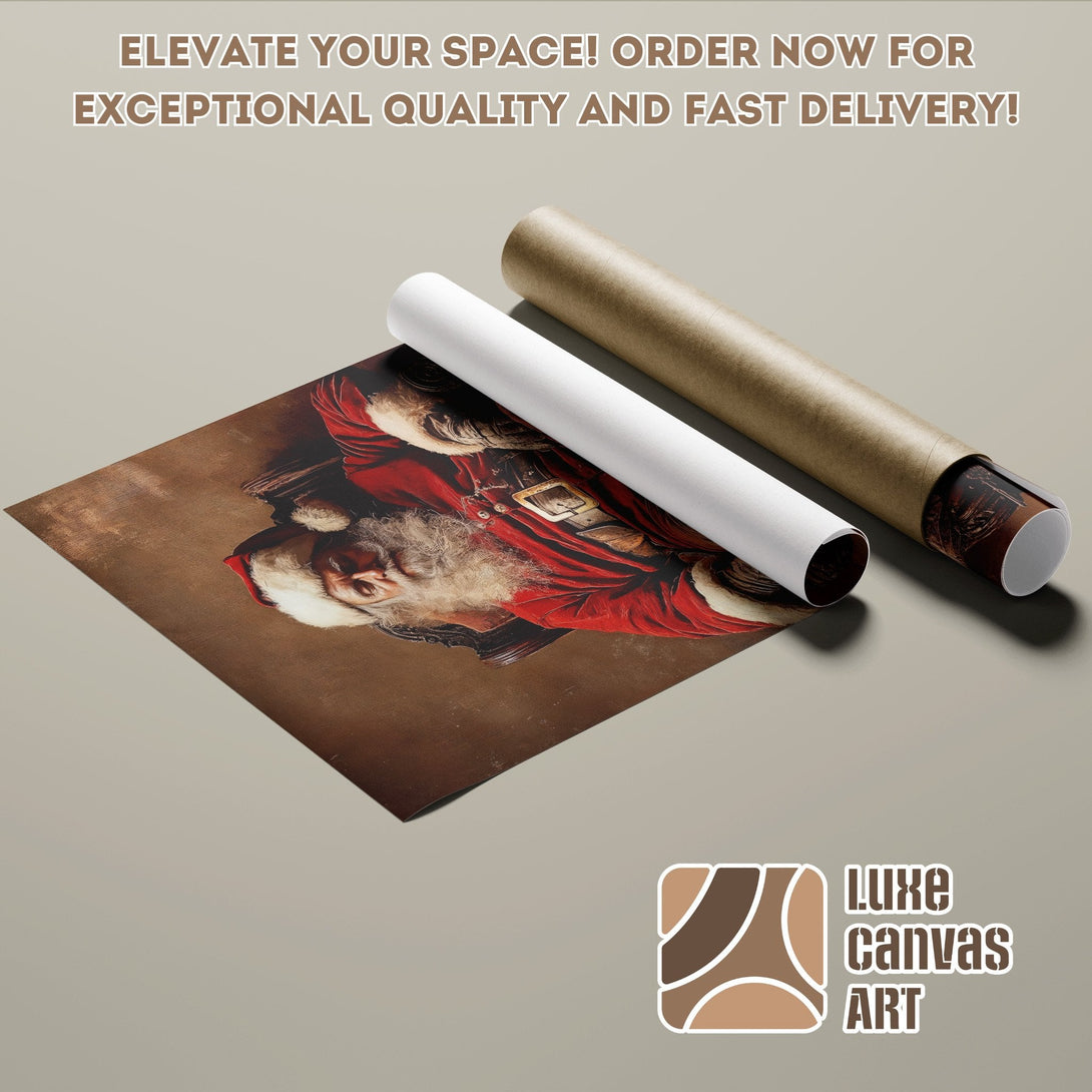 Santa Claus Poster Roll in warm tones. Elevate your space with this festive artwork!