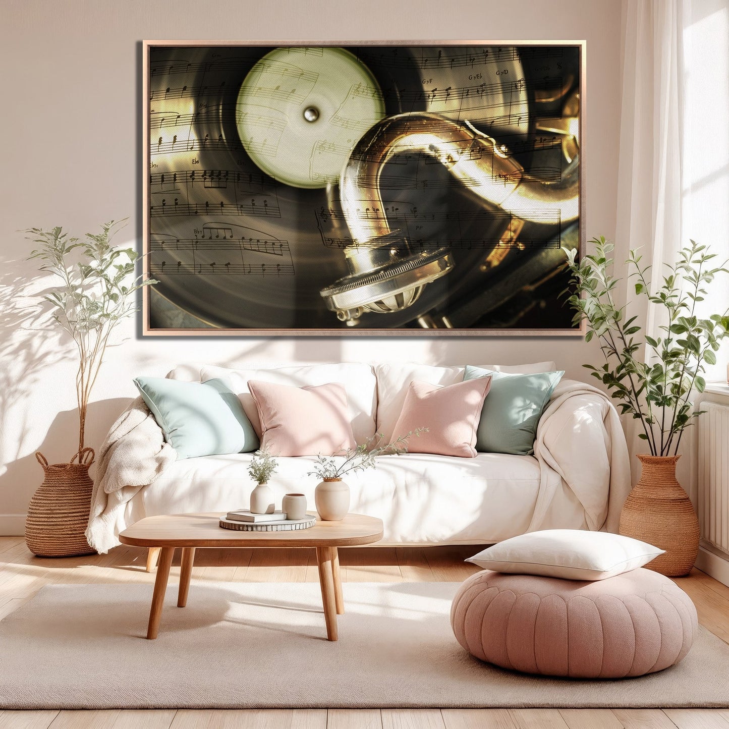 Retro Gramophone Vinyl Record Canvas Print