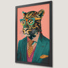 Retro Leopard Portrait Art Poster - Stylish Animal Print