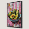 Retro Style Avocado Framed Canvas Print for Kitchen Wall