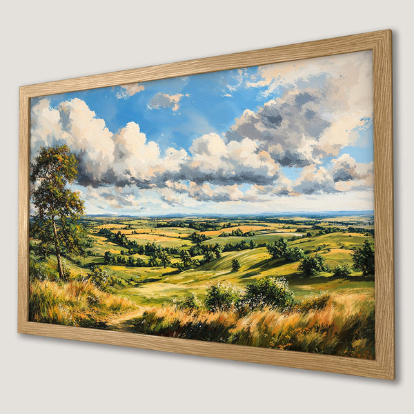 Framed Poster of a scenic landscape painting in a warm color palette. Bring the beauty of nature to your home!