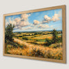 Rolling Hills Wheat Field Art Poster - Rustic Landscape Decor