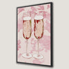 Romantic Champagne Watercolor Pink Framed Canvas Print