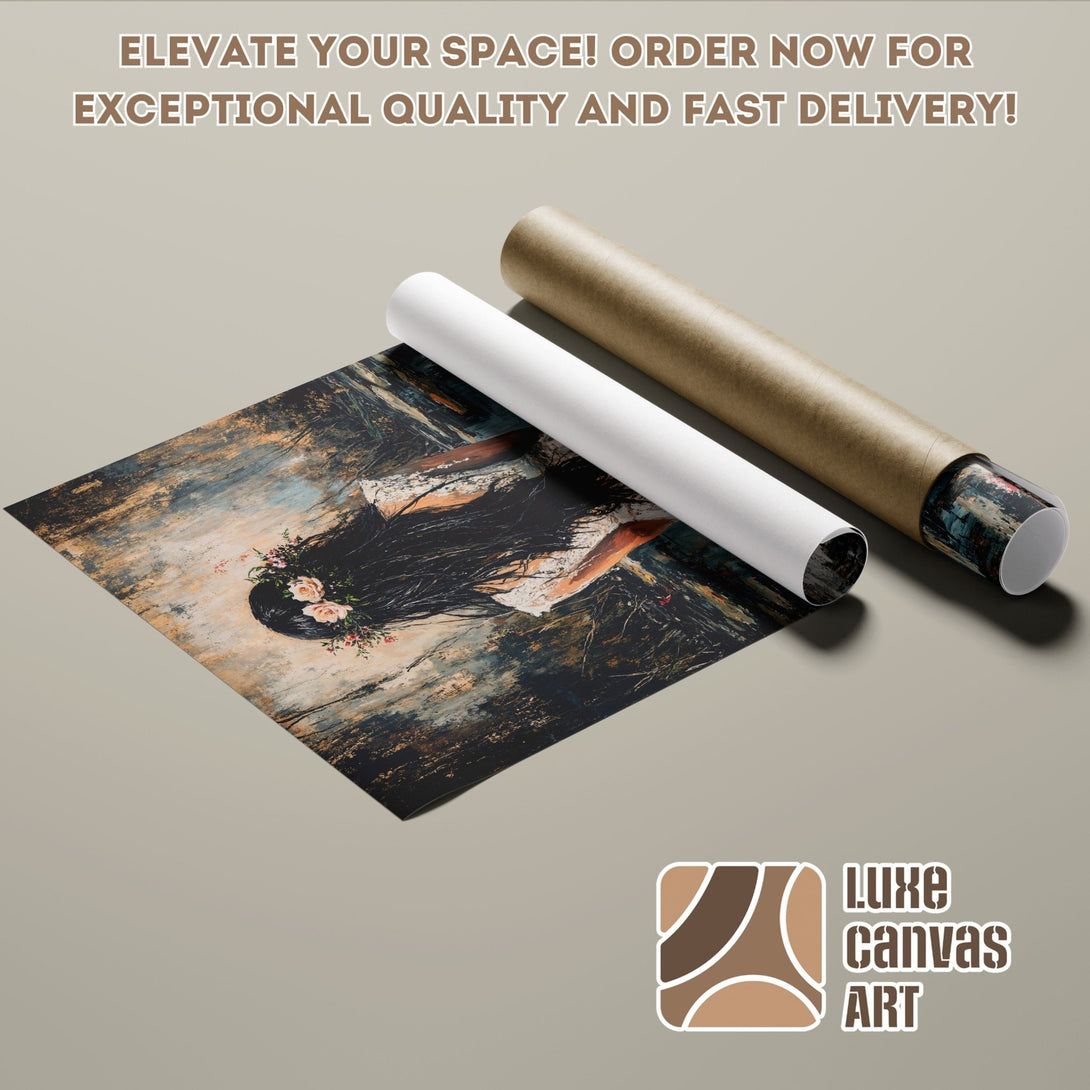 Poster Roll featuring an abstract portrait in a muted color palette. Elevate your space with this stunning art piece!
