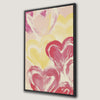 Romantic Heart Celebration Canvas Print in Pink and Yellow