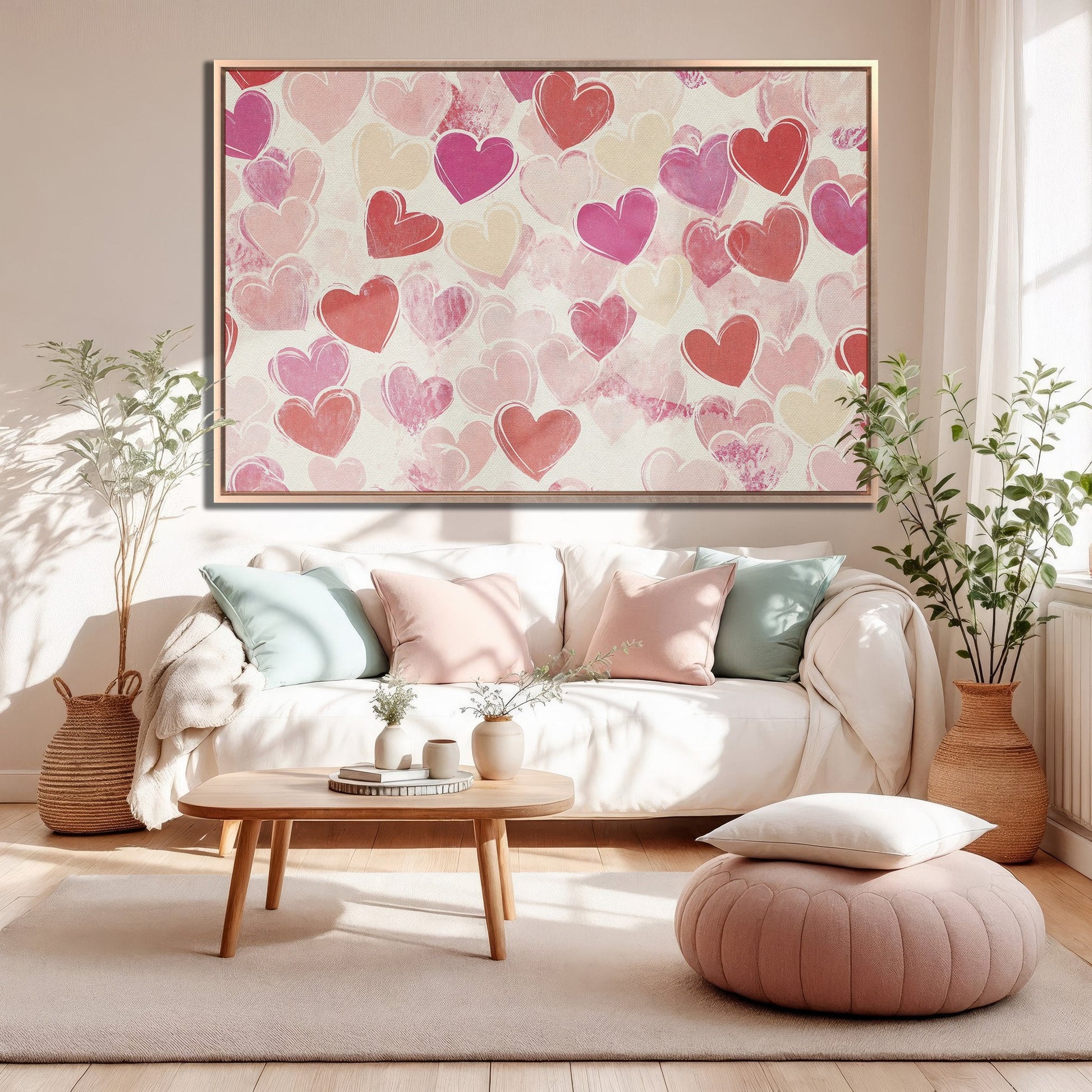 Romantic Heart Framed Canvas Print for Valentine's Day