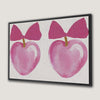 Romantic Hearts Framed Canvas Print in Vibrant Pink