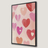 Romantic Pink and Red Heart Canvas Print for Love Decor