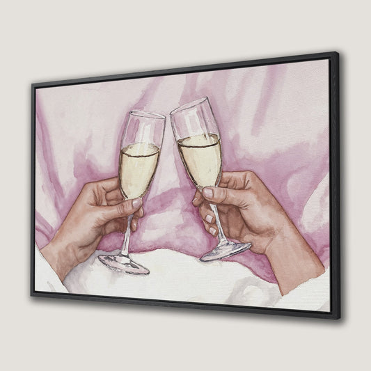 Romantic Pink Art Framed Canvas Print for Living Room