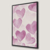 Romantic Pink Heart Art Framed Canvas Print Decor