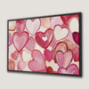 Romantic Pink Heart Art Framed Canvas Print Gift