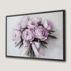 Romantic Pink Peony Bouquet Framed Canvas Print Art