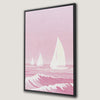Romantic Pink Sailing at Sea Framed Canvas Print