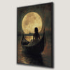 Romantic Scene Girl in Gondola Canvas Print Night Decor