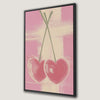 Romantic Sweetheart Framed Canvas Print with Pink Hearts
