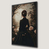 Romantic Victorian Woman Canvas Print with Floral Garden