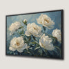 Romantic White Peonies Canvas Print Floral Decor