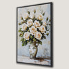 Romantic White Rose Bouquet in Vintage Vase Canvas Print