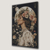 Romantic Woman Portrait with Roses Canvas Print Art