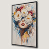 Romantic Woman with Flower Head Canvas Print Art