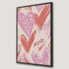 Romantic XOXO Pink Heart Canvas Print Valentine Decor
