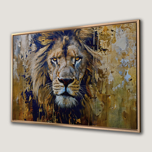 Royal Mane Lion Oil Painting Canvas Print Wall Art