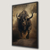 Running Bull Abstract Painting Canvas Print Wall Art