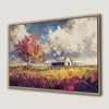 Rural Autumn Field with Rustic Barn Canvas Print
