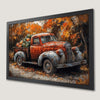 Rustic Autumn Truck Art Poster with Pumpkins for Fall Decor