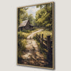 Rustic Barn Country Path Canvas Print with Peaceful Trees