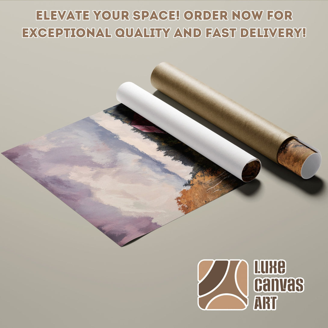 Poster Roll featuring landscape art in a soft, pastel color palette. Elevate your space with Luxe Canvas Art!