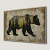 Rustic Bear Silhouette Forest Canvas Print Wall Art