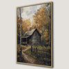 Rustic Cabin in Forest Tranquil Landscape Canvas Print