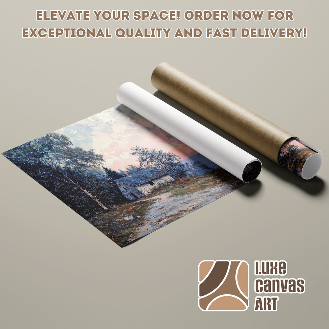 Poster Roll of a landscape painting with a soft, natural color palette. Order yours today!