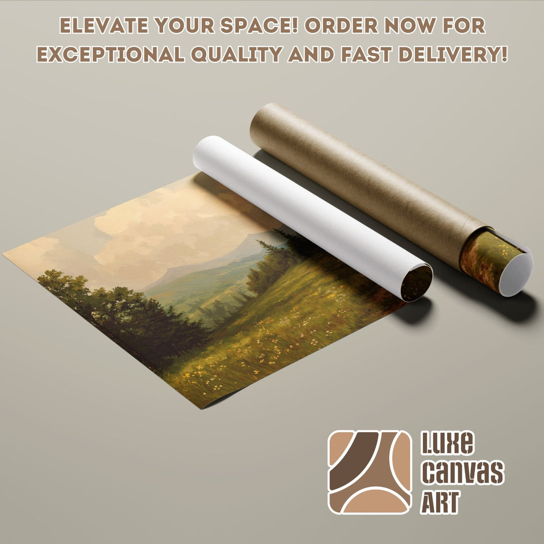 Landscape Poster Roll, Impressionist style, earthy tones, perfect wall art for your home.