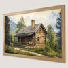Rustic Cabin Wall Poster - Mountain Landscape Art Print