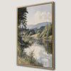 Rustic Country Landscape with Peaceful River Canvas Print