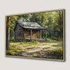 Rustic Country Log Cabin Framed Canvas Print Landscape Art