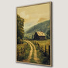 Rustic Country Road and Cabin Canvas Print Artwork