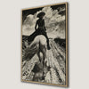 Rustic Cowgirl Horseback Rider Canvas Print Art