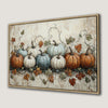 Rustic Fall Harvest Canvas Print with Blue and Orange Pumpkins