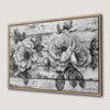 Rustic Floral Peony Canvas Print in Shabby Chic Style