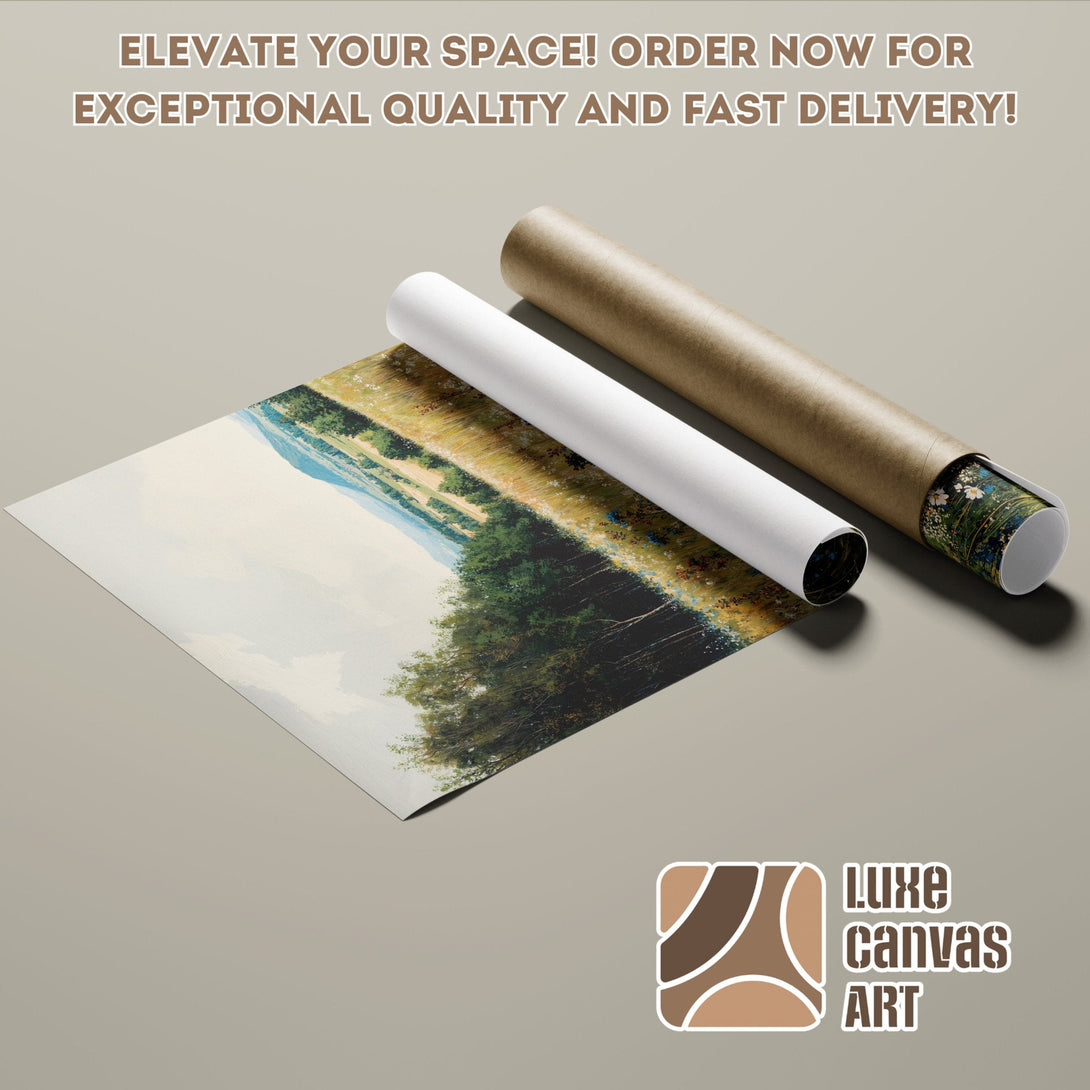 Landscape Poster Roll, Impressionist style, earthy tones, elevate your space! Order now.
